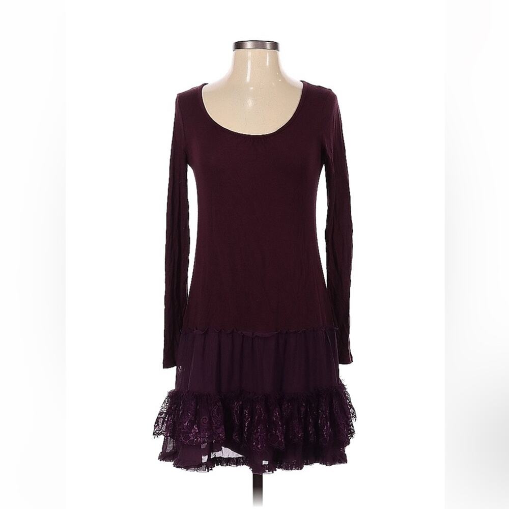Deca Paris long sleeved drop waist dress in purple,‎ size TO or xs
